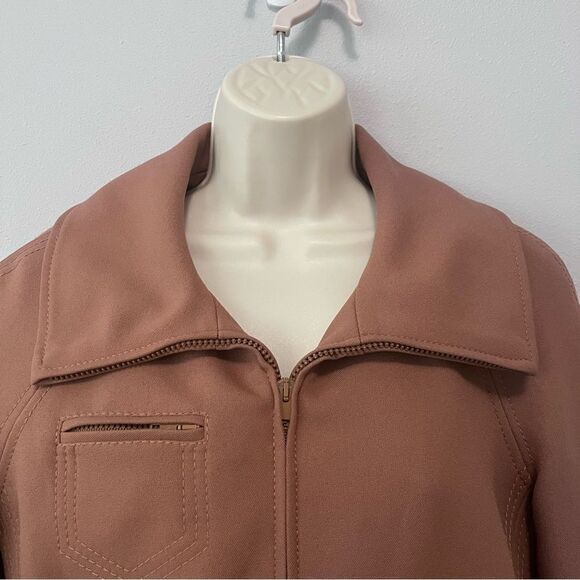 Byblos Brown Zip Up Collared Jacket Size 10 - Picture 2 of 6